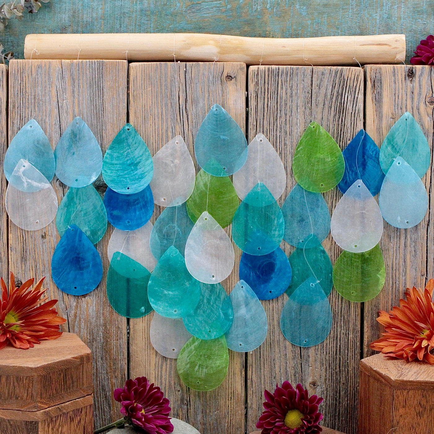 Aqua Capiz Wind Chimes