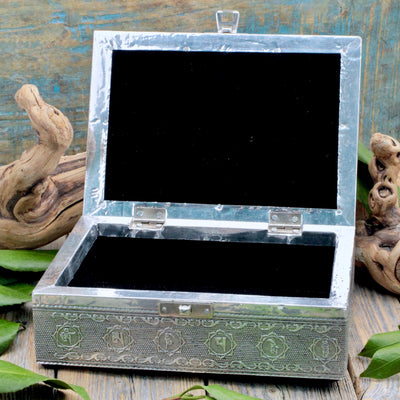 Embossed Silver Buddha Box inside