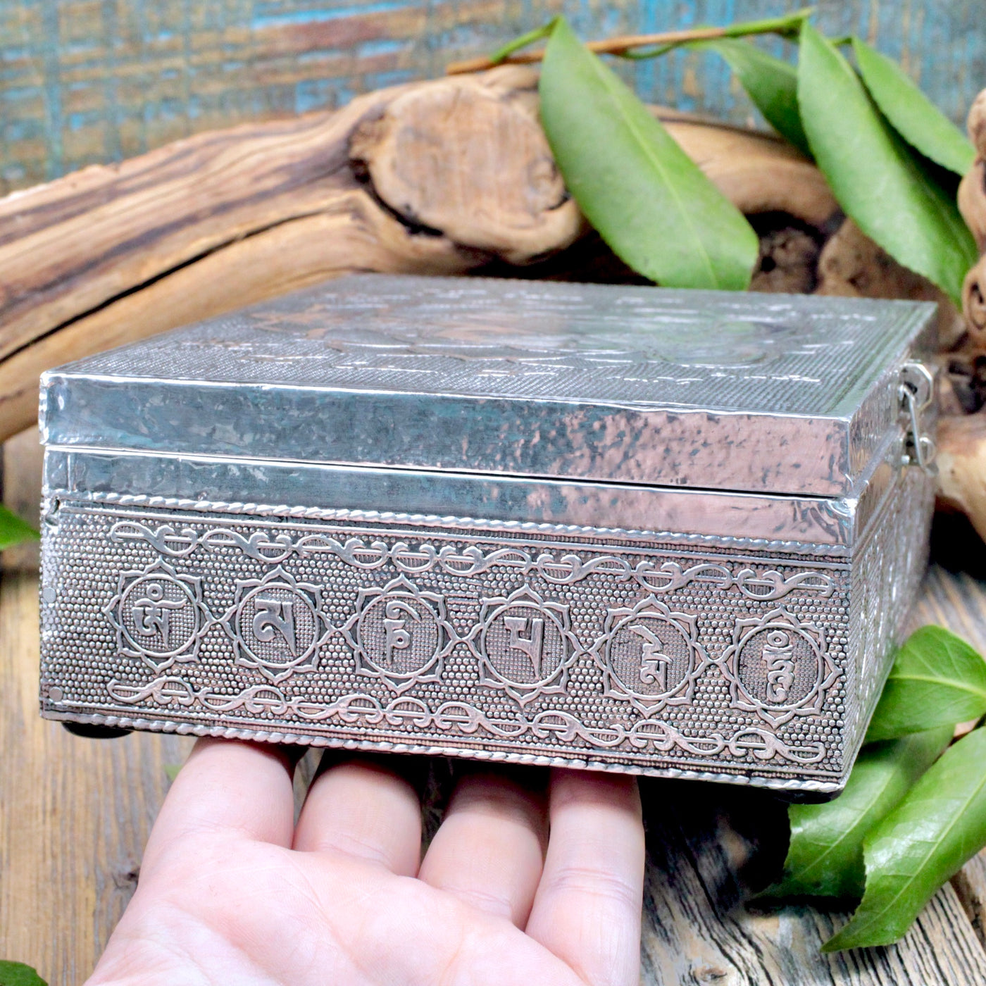 Embossed Buddha Box side view