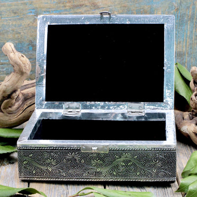 Silver Embossed Om Treasure Box