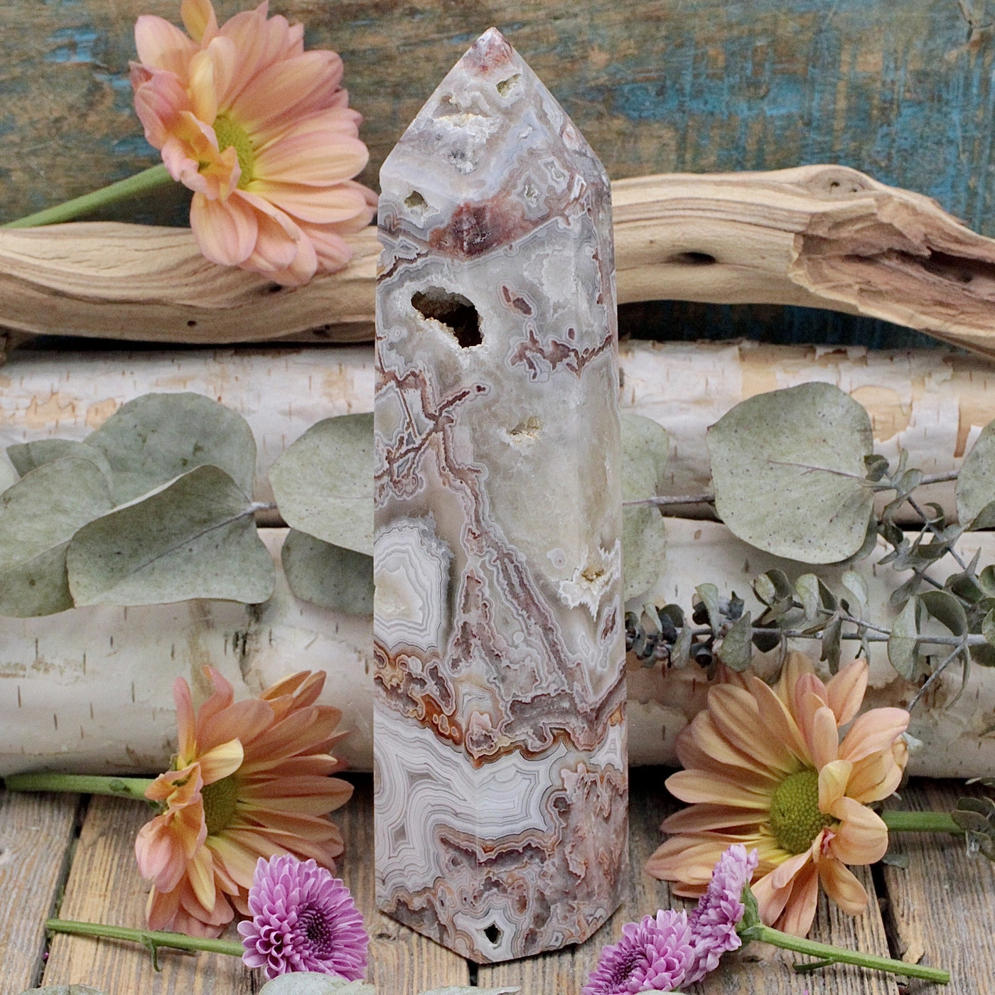 Mexican Crazy Lace Agate Tower