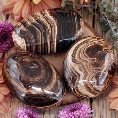 Chocolate Calcite Palm Stone