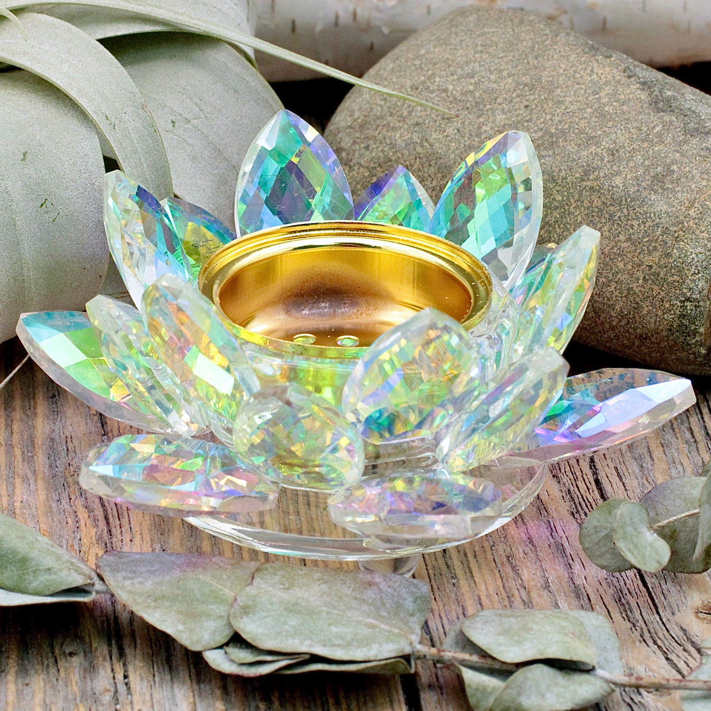 Aurora Lotus Tea Light Holder with Lid