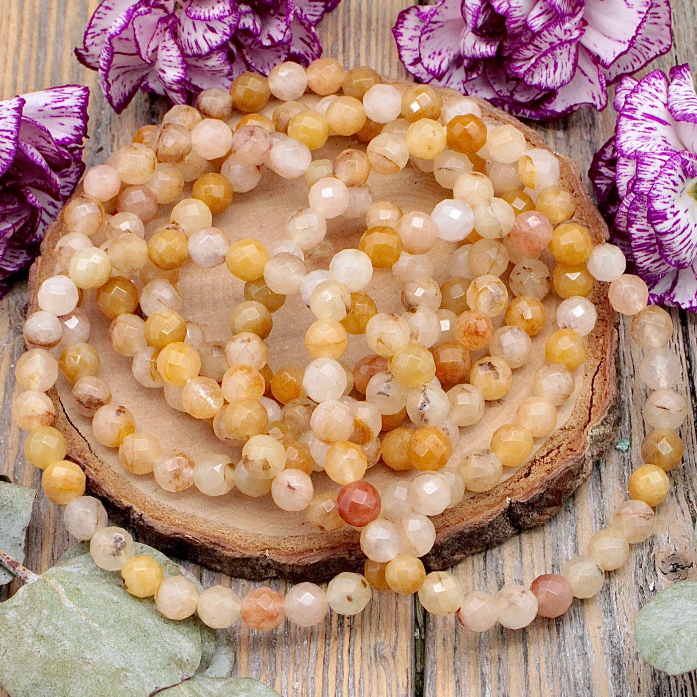 Yellow Jade Faceted Bracelet - 6mm