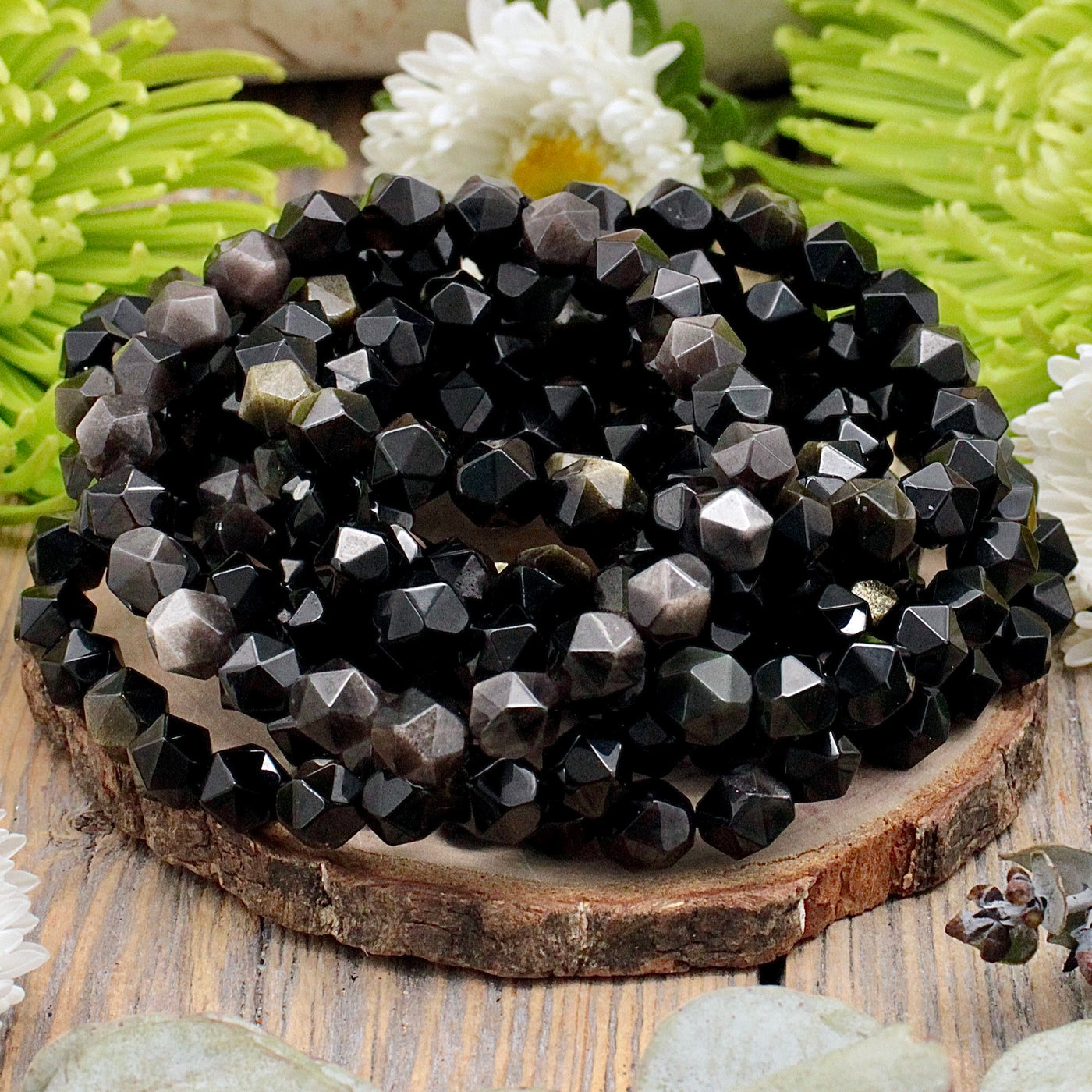 JB1925-Golden-Sheen-Obsidian-Dodecahedron-Bracelet-7mm-to-8mm