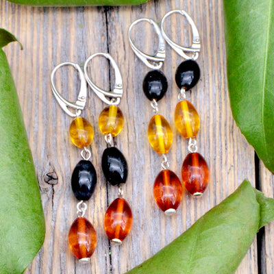 Amber Tri-Color Earrings