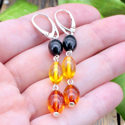 Amber Tri-Color Earrings