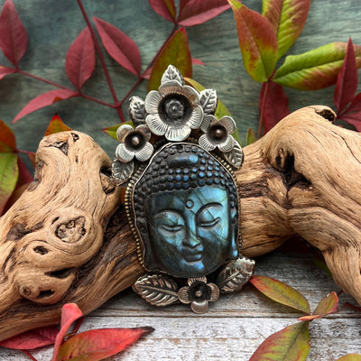 Labradorite Budda Pendant