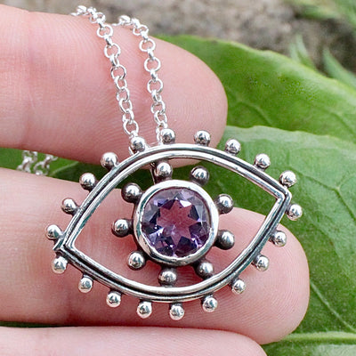 Amethyst Evil Eye Pendant
