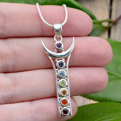 sterling silver Chakra pendant hand