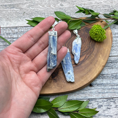 Raw Kyanite Pendant Hand