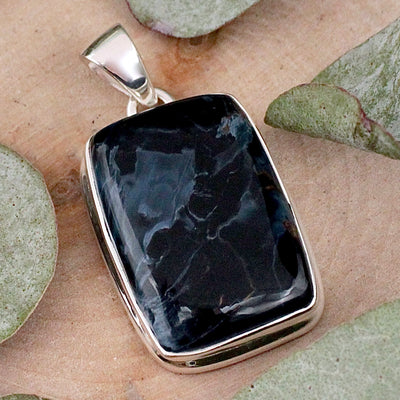 Pietersite Pendant Sterling Silver Rectangle