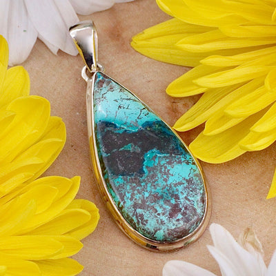 Shattuckite Pendant - Sterling Silver E