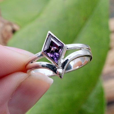 Amethyst Marquis Ring - Sterling Silver