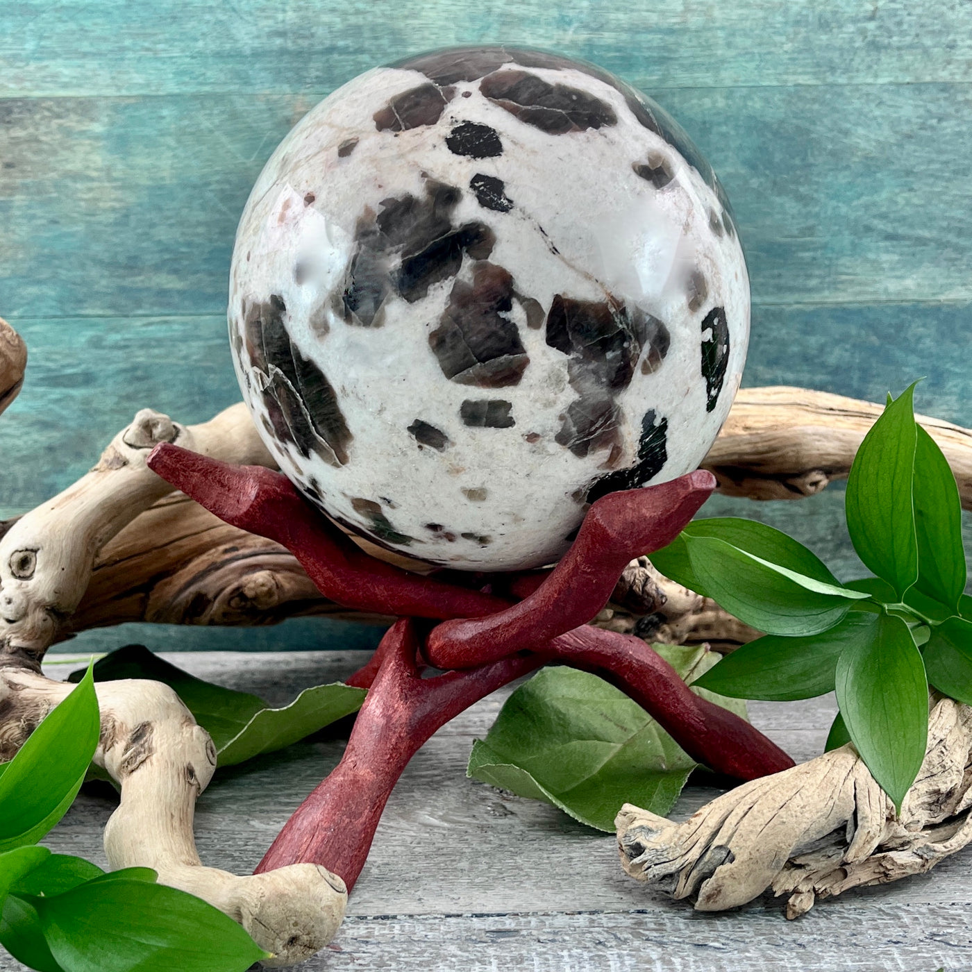 Polarity Moonstone sphere on stand