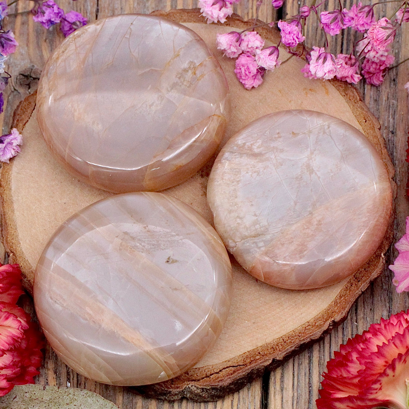 Peach Moonstone Coin