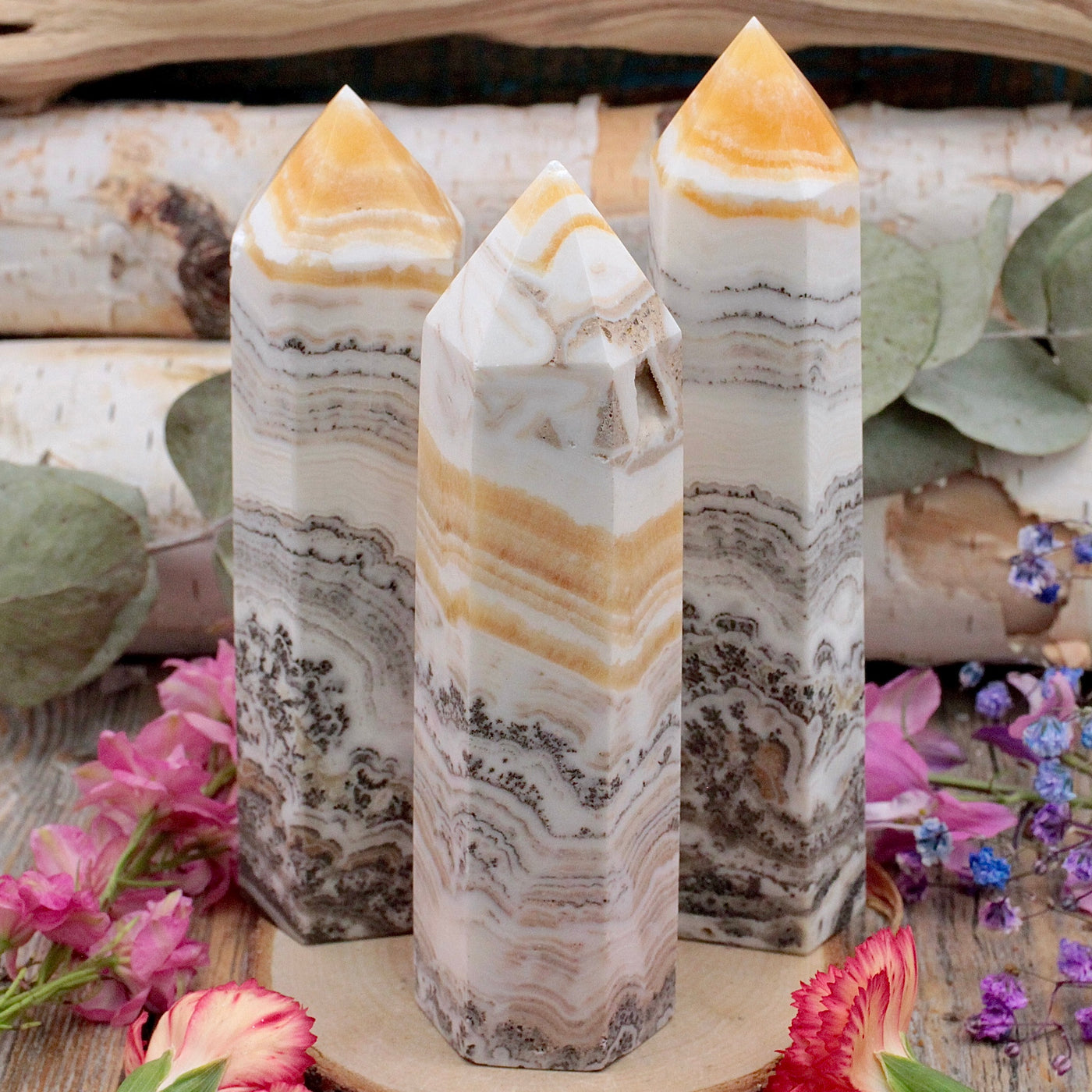 Dendritic Yellow Calcite Tower