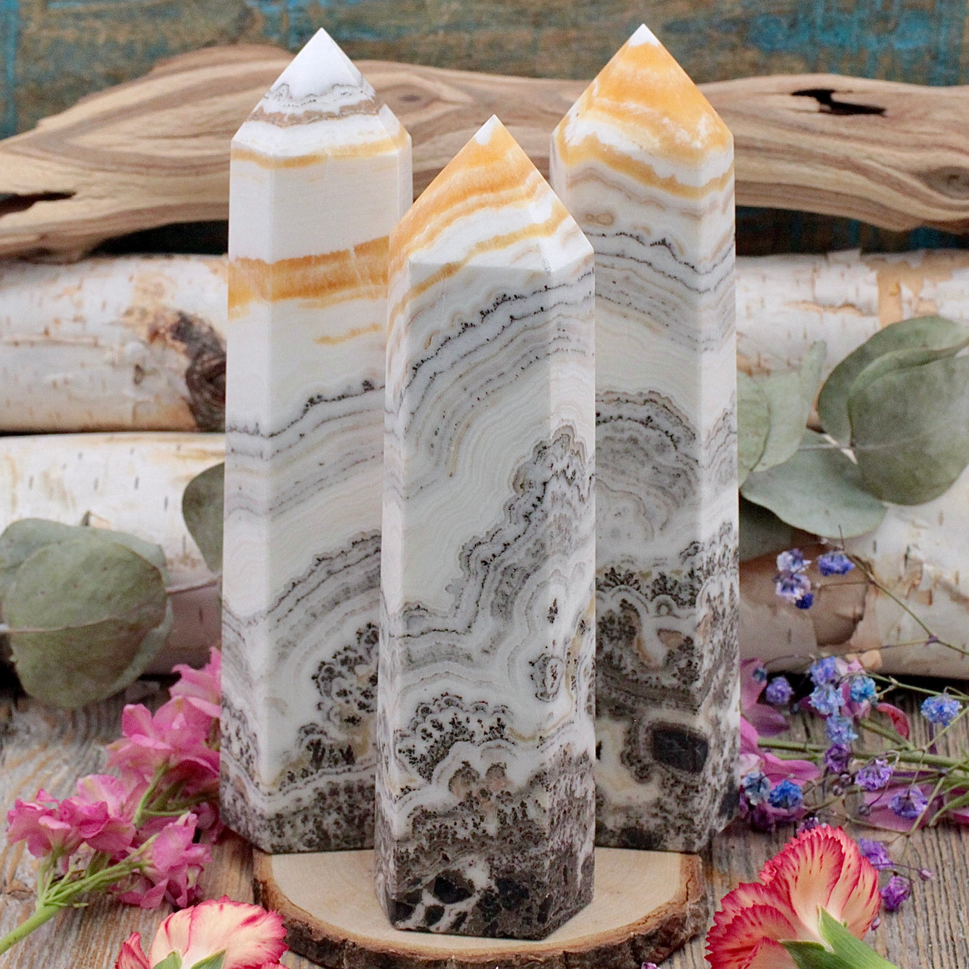 Dendritic Yellow Calcite Tower