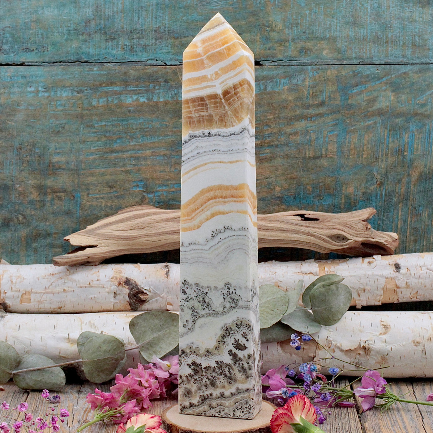 Dendritic Yellow Calcite Tower