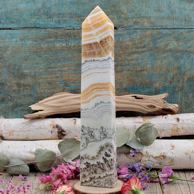 Dendritic Yellow Calcite Tower
