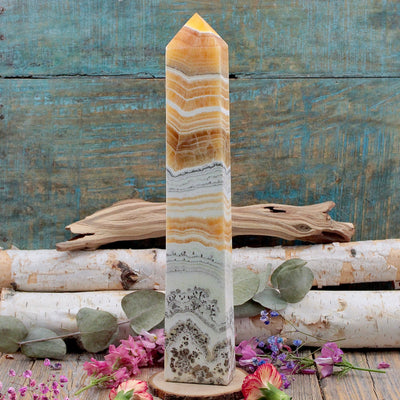 Dendritic Yellow Calcite Tower