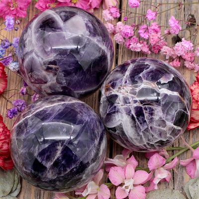 Chevron Amethyst Sphere