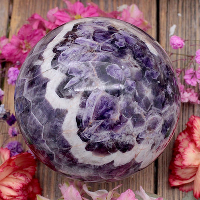 Chevron Amethyst Sphere