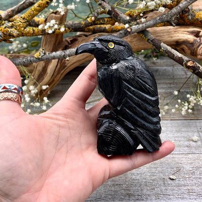 Onyx Raven Carving extra large
