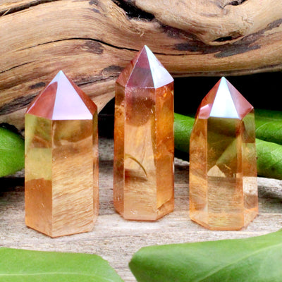 Tangerine aura Quartz Tower