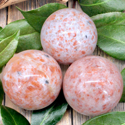 Sunstone in Moonstone Feldspar Sphere