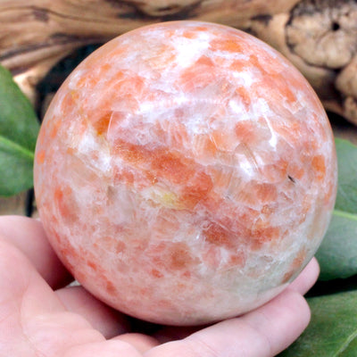 Sunstone in Moonstone Feldspar Sphere