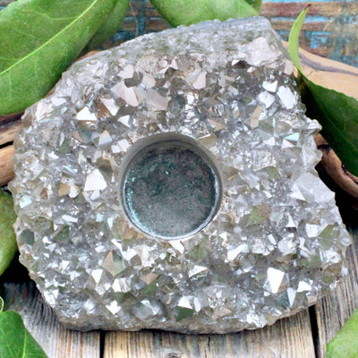 Aura Quartz Candle Holder