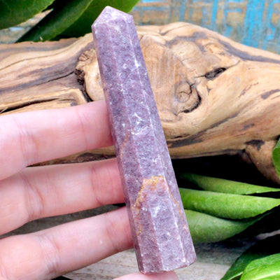 Lepidolite tower hand