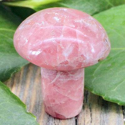 Rhodochrosite mushroom Carving