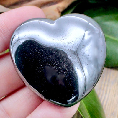Hematite Heart in Hand