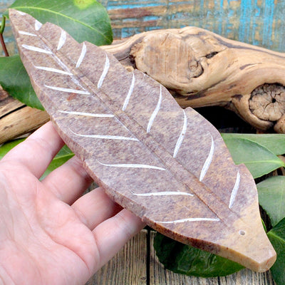 Soapstone Leaf Shaped Incense Burner