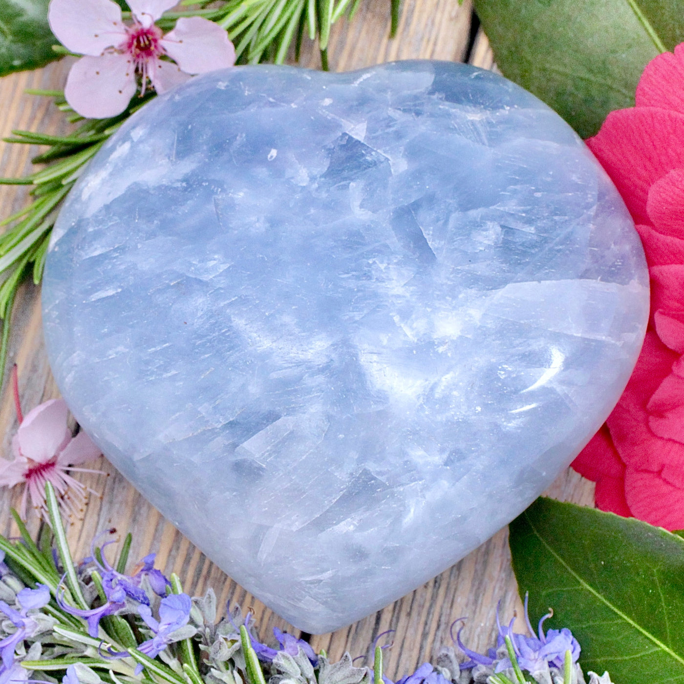 Blue Calcite Heart
