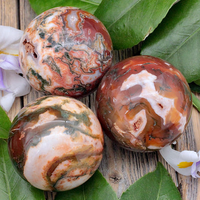 Red Moss Agate Sphere A