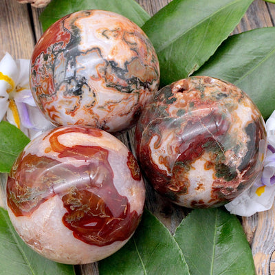 Red Moss Agate Sphere c