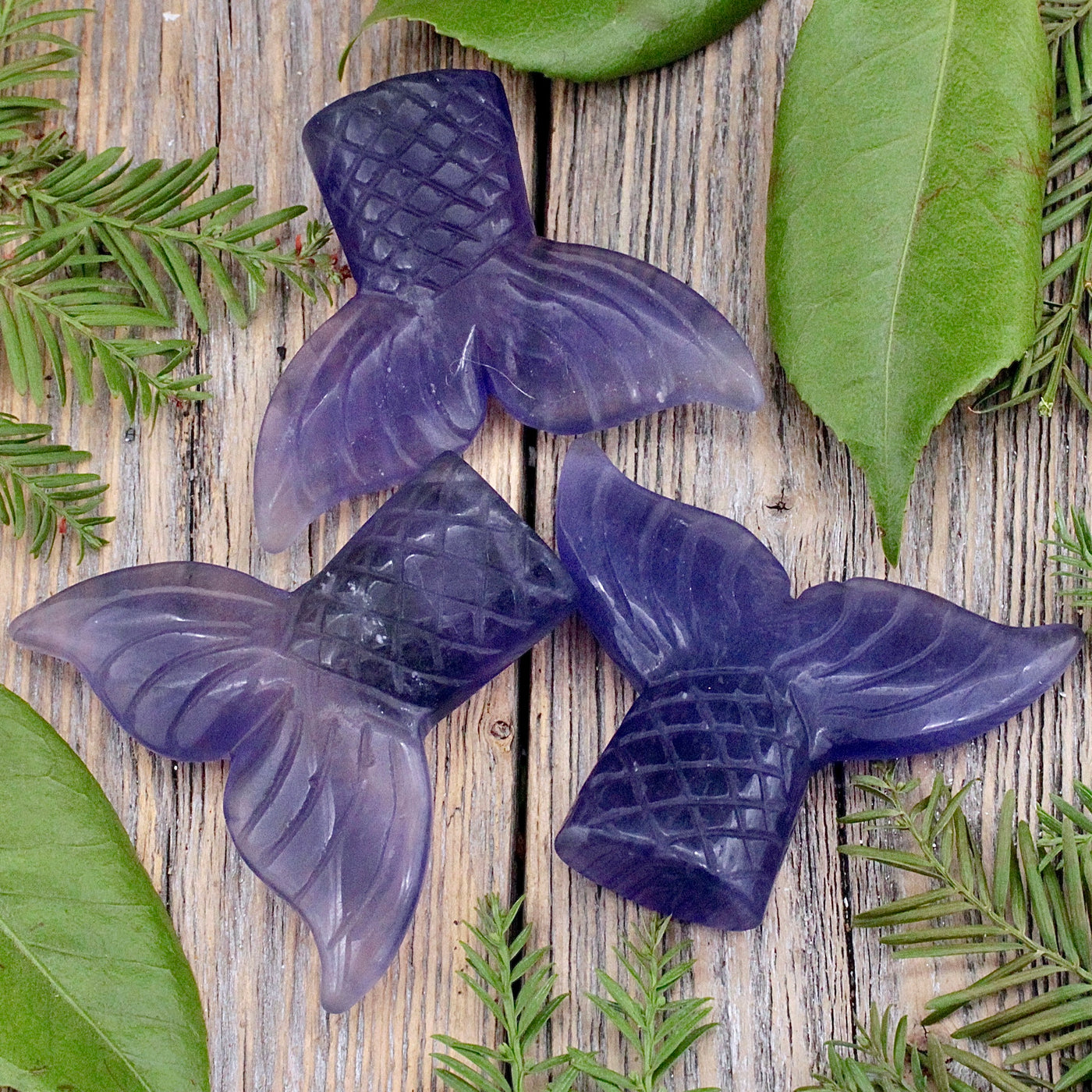 Fluorite Mermaid Tail Carving