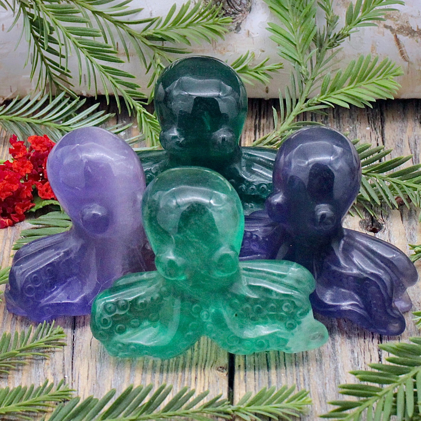 Fluorite Octopus Carving