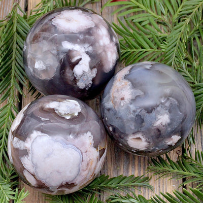 Dark Flower Agate Sphere A