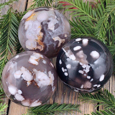 Dark Flower Agate Sphere B