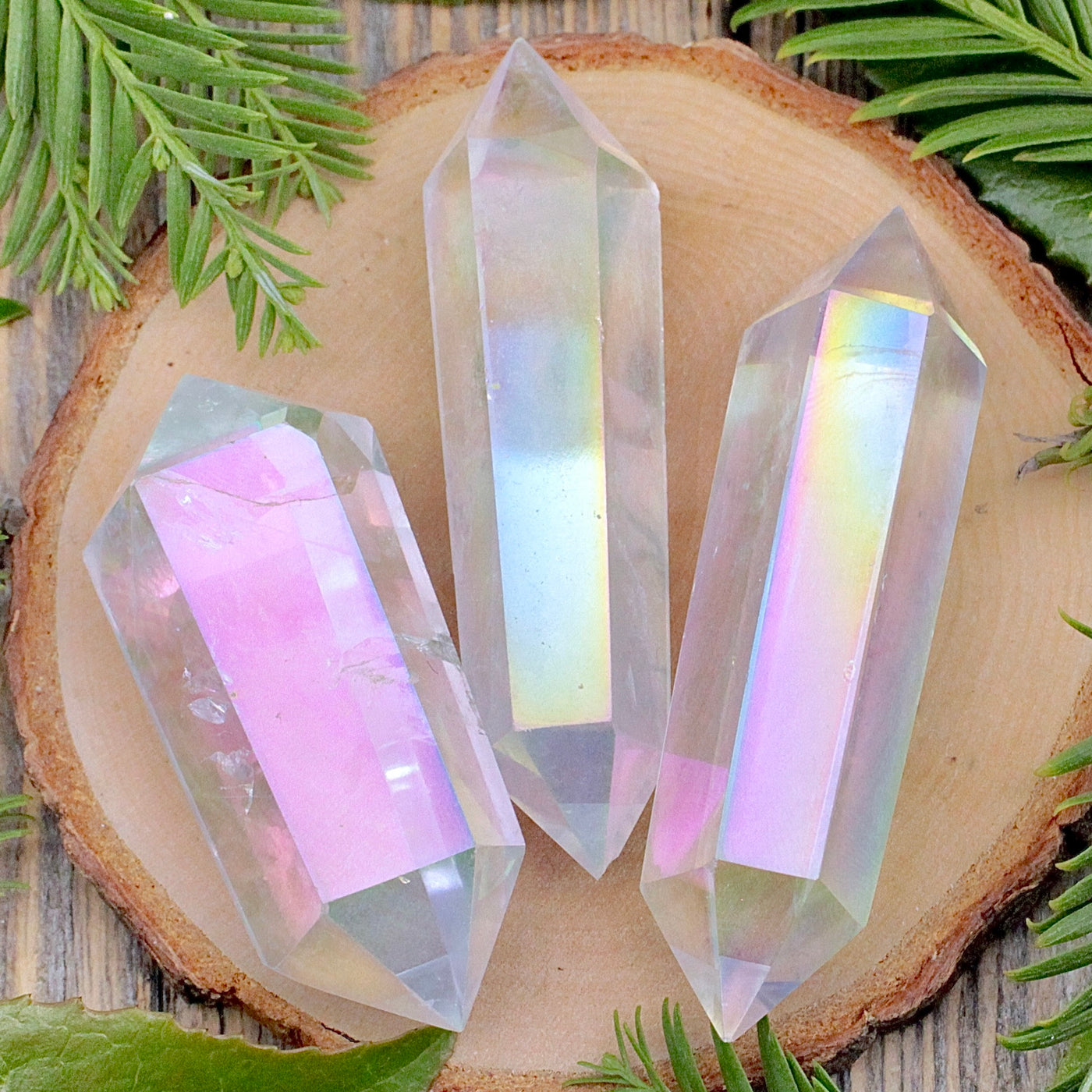 Angel Aura Quartz Double Terminated Wand