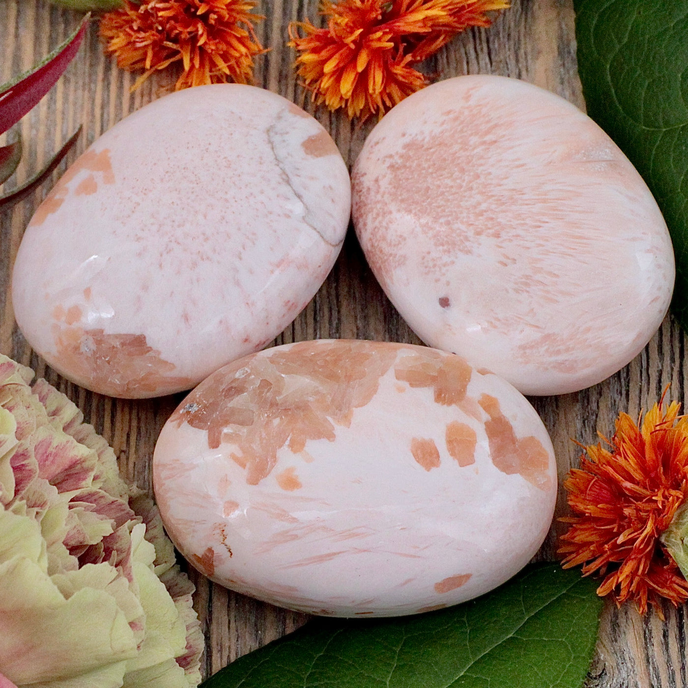 Pink Scolecite Palm Stone