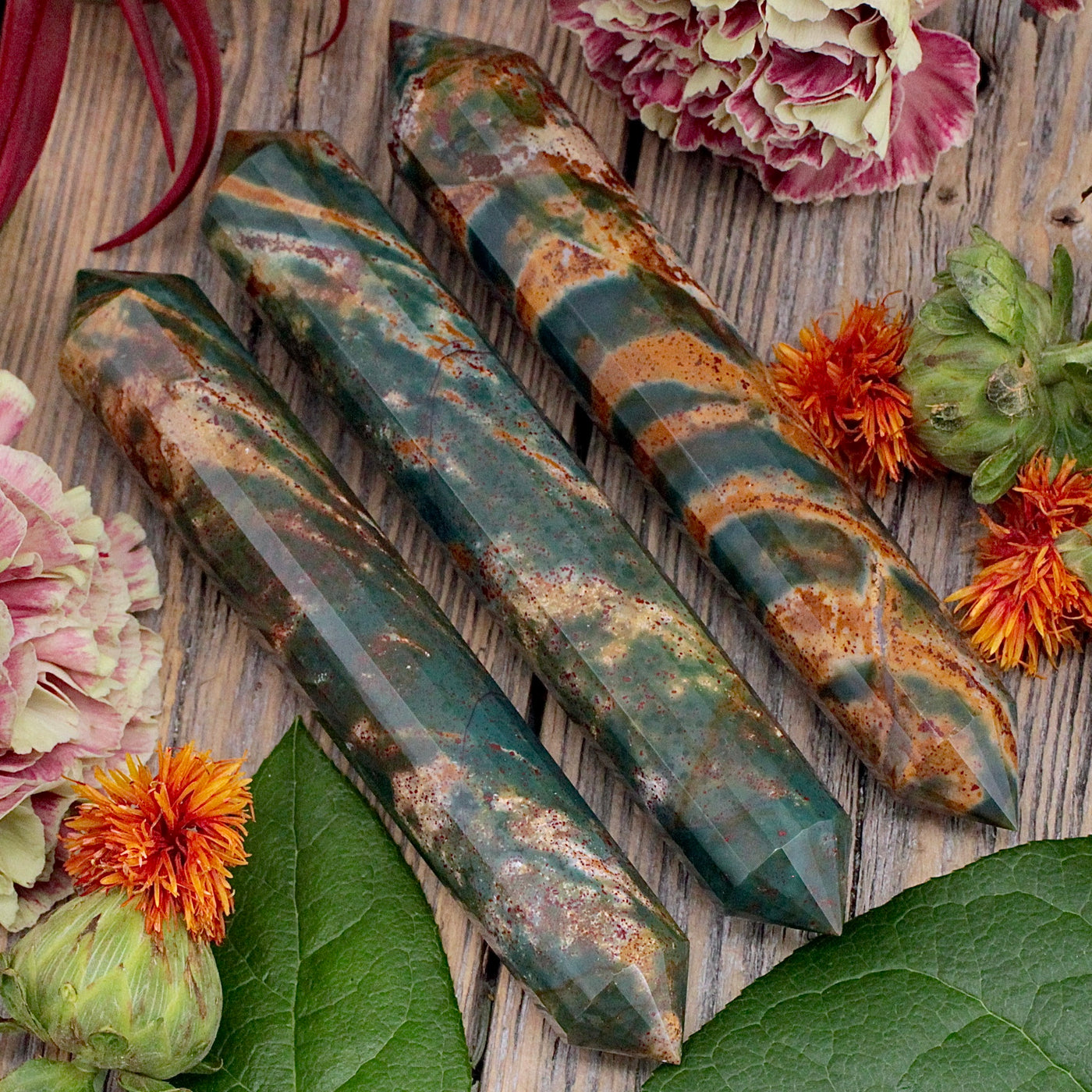 Faceted Bloodstone Wand B