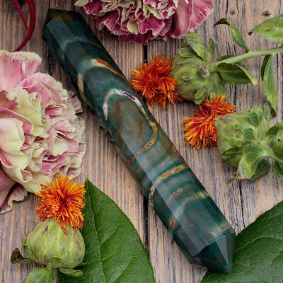 Faceted Bloodstone Wand C