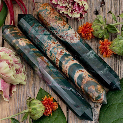Faceted Bloodstone Wand E