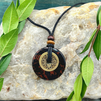 Clarity Mahogany Obsidian Necklace 40mm