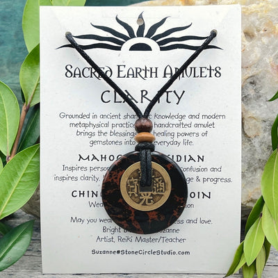 Clarity Mahogany Obsidian Necklace Sacred Earth Amulet 
